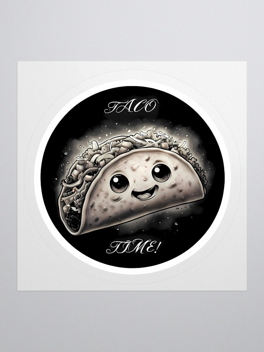Elegant Taco Time Sticker | Monochrome Food Art Decal | Minimalist Wall Decor product image (3)