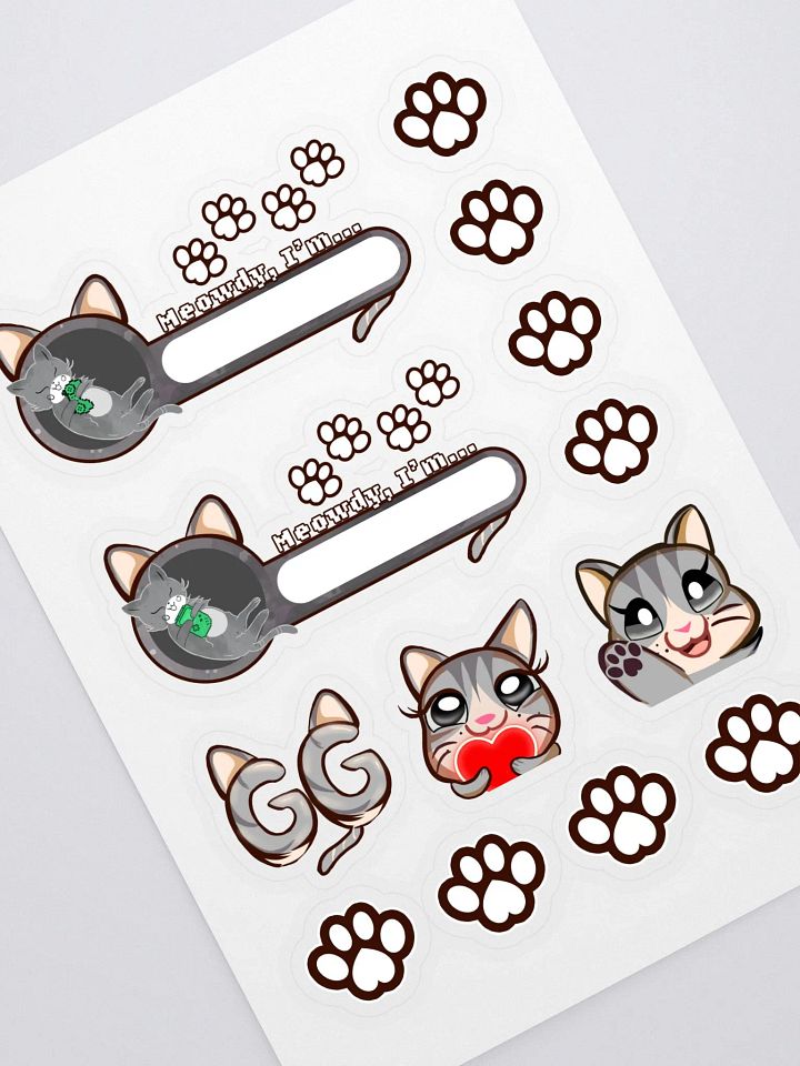 Gray Kitty Gaming Stickers product image (1)