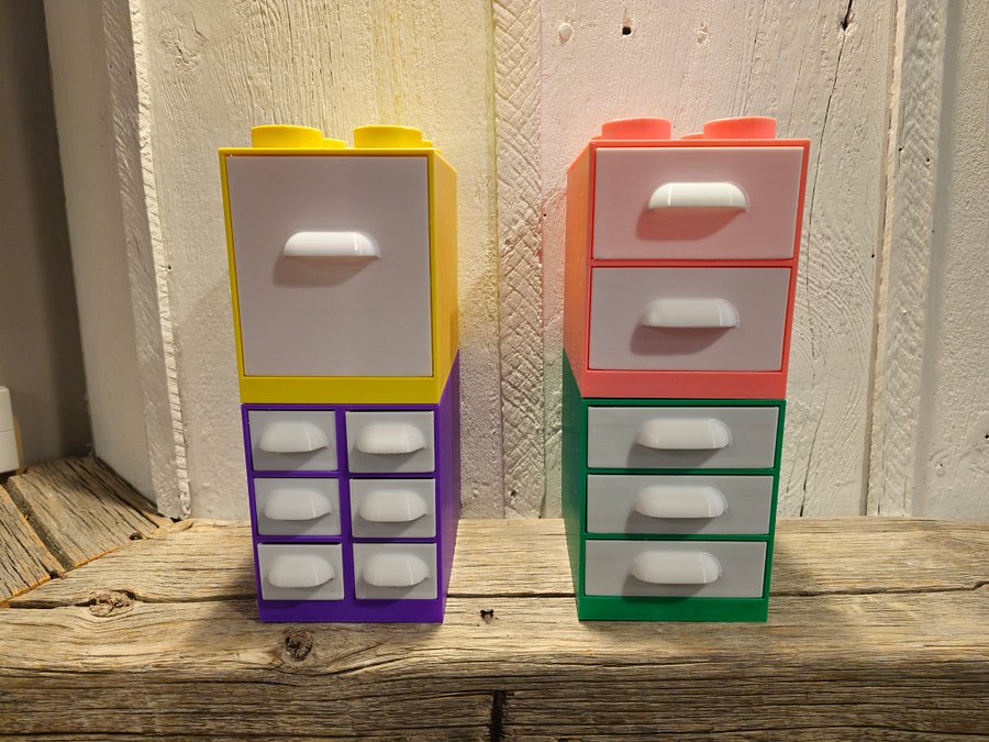 Stackable 3D Printed Organizer Drawers, Building Brick-Style Storage Bins for Toys, Crafts, Sewing or School Supplies, Decorative Organizers product image (11)