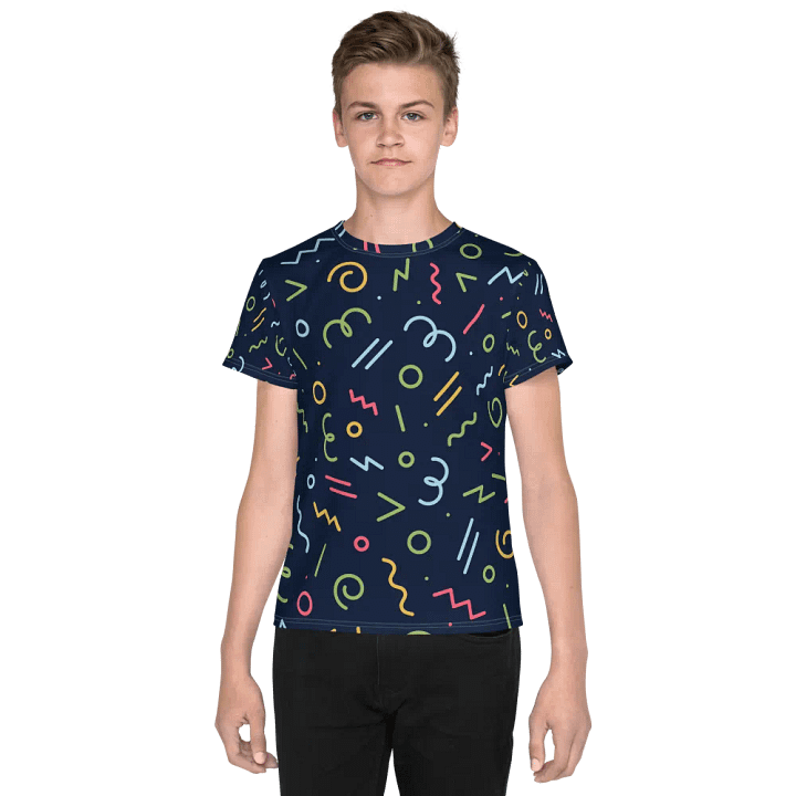 Energize Your Style with Abstract All-Over Print Youth Tee product image (1)