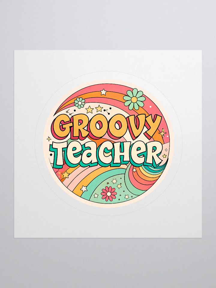 Retro Groovy Teacher Kiss Cut Stickers product image (2)