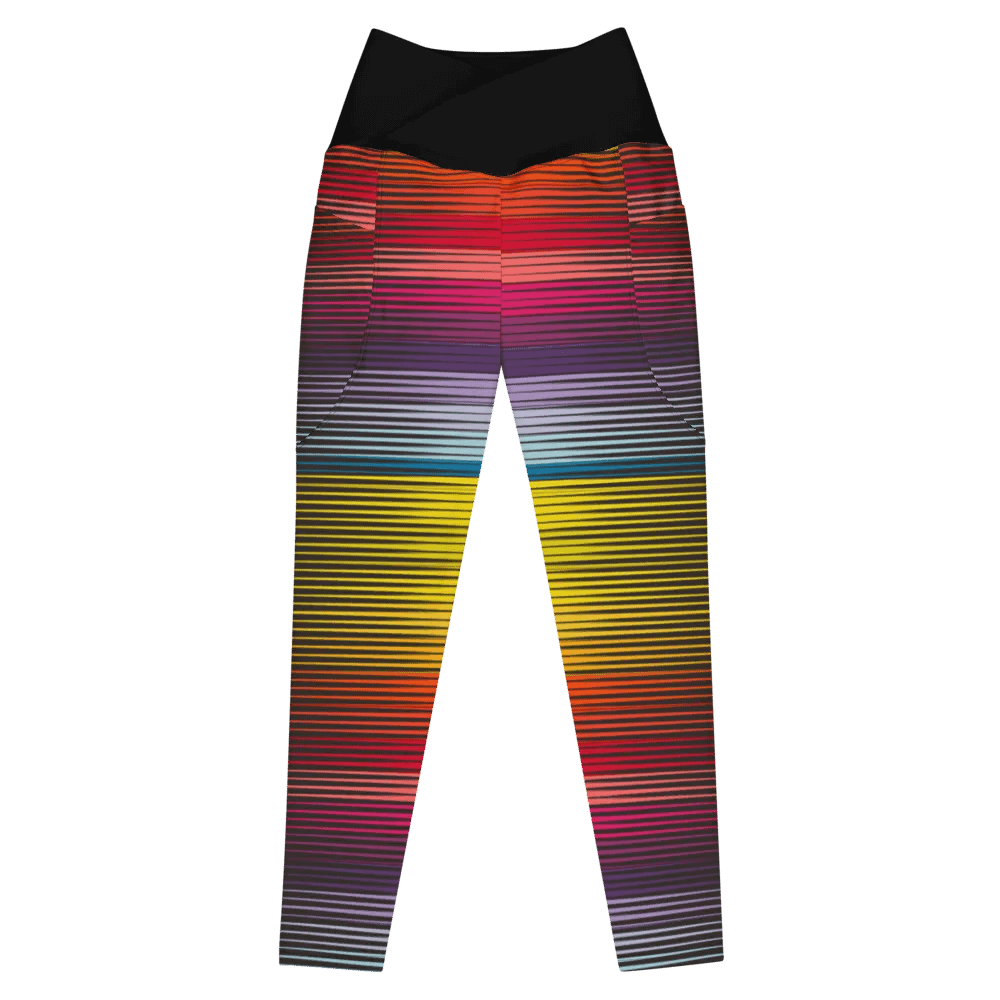 Sunset Mirage Crossover Leggings with Pockets product image (1)
