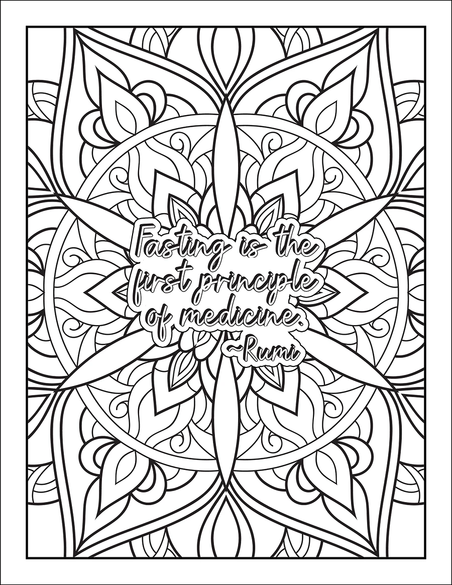 Color Your Way To A Healthier You Fasting Quotes Coloring Book | Mandala Coloring Book | Water Fasting Coloring Book | Health & Wellness product image (3)