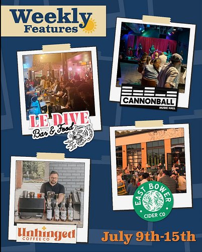 Check out this week's newsletter features! ☀️

@cannonball_music has their grand opening this weekend! Come out at noon for f...