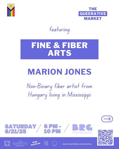 Queerative Spotlight:
@fineandfiberarts 

Marion Jones
Fine & Fiber Arts
Non-Binary Artist from Hungary living in Mississippi...