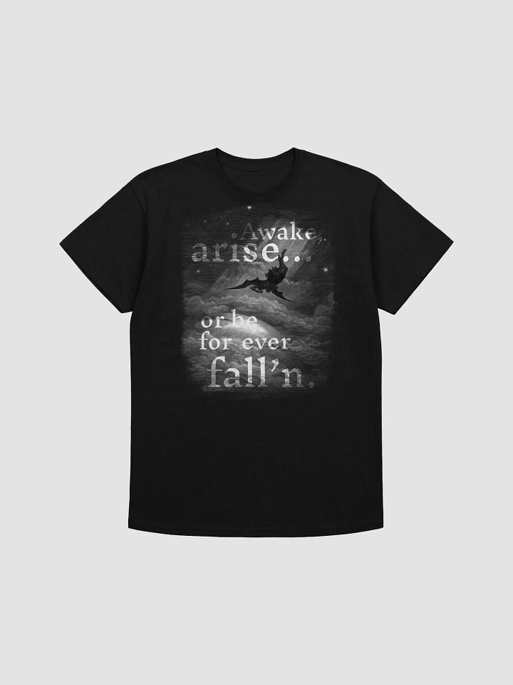 Inspirational Unisex Heavy Cotton Tee - 'Awake, arise... or be for ever fallen' - Motivational Shirt for Dreamers, Perfect for Everyday Wear product image (3)