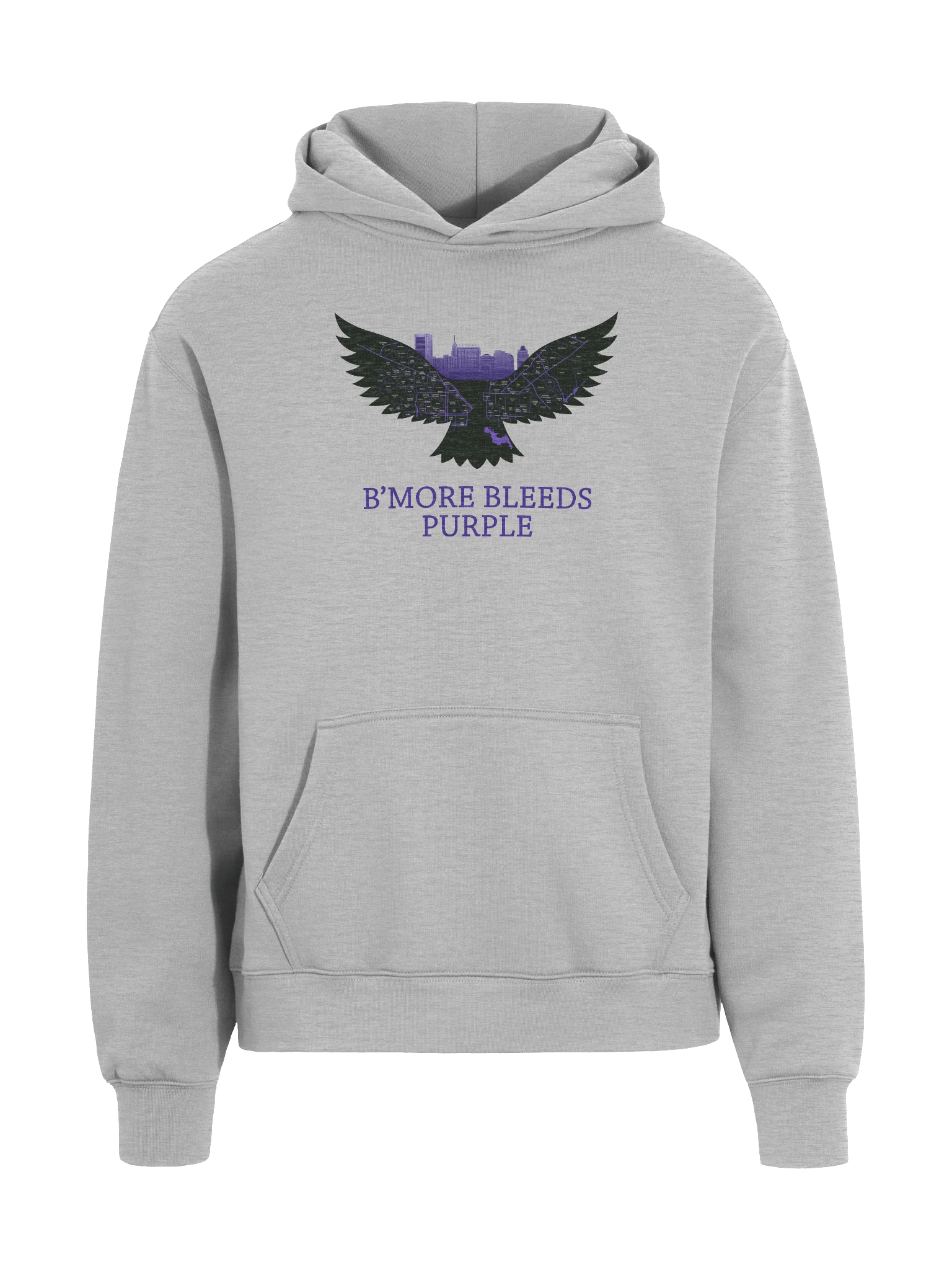 B'More Bleeds Purple Oversized Hoodie product image (6)
