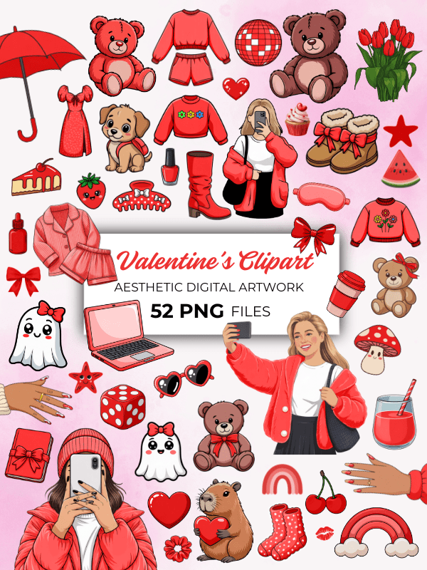 MRR/PLR Pink Valentine's Day Clipart product image (11)