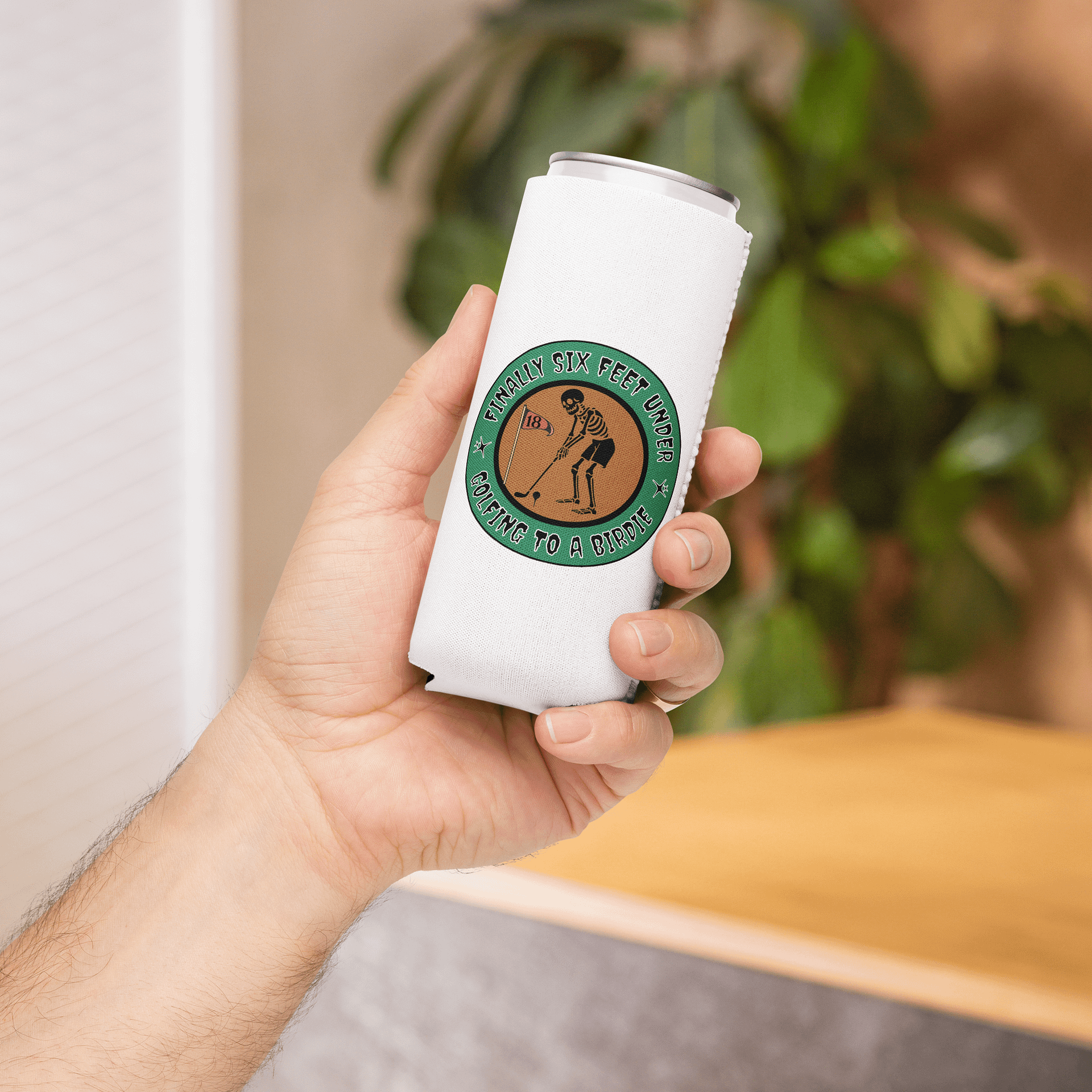 Finally Six Feet Under Golfing To A Birdie Can Cooler product image (4)