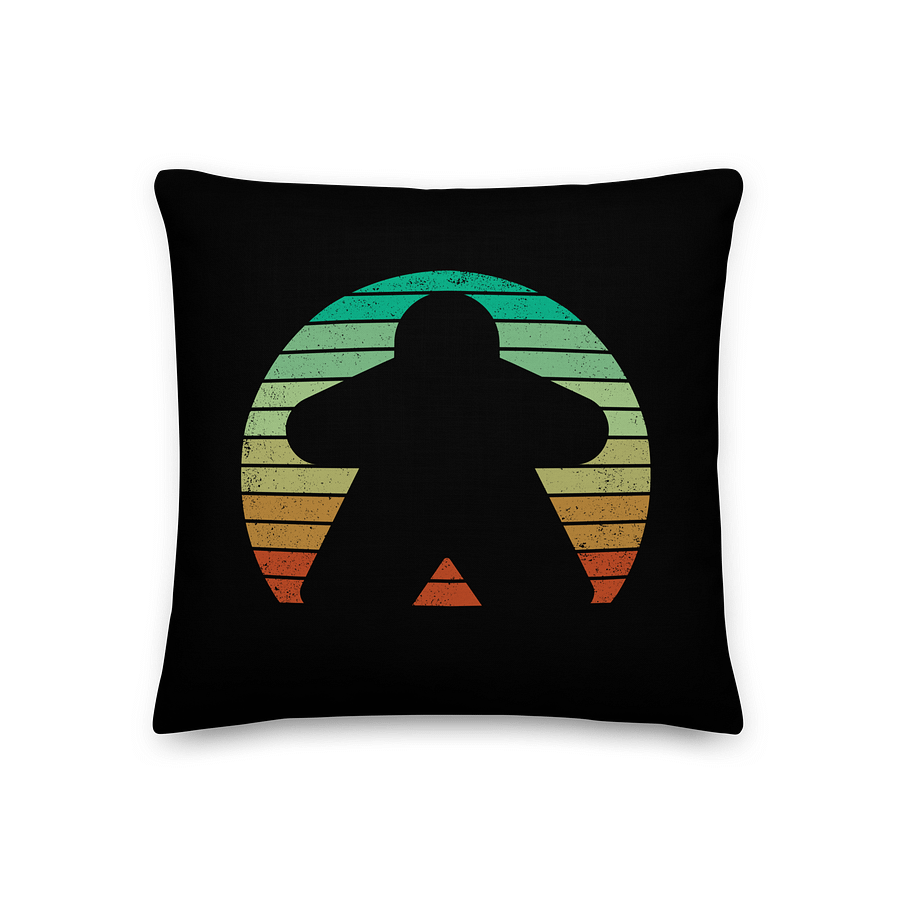 Retro Sunset Meeple Cut Out Pillow product image (2)