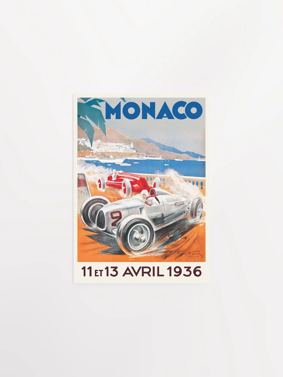 Monaco Vintage F1 Grand Prix, 1936 poster — Vintage Formula 1 poster, Monaco Grand Prix poster, retro travel poster product image (6)