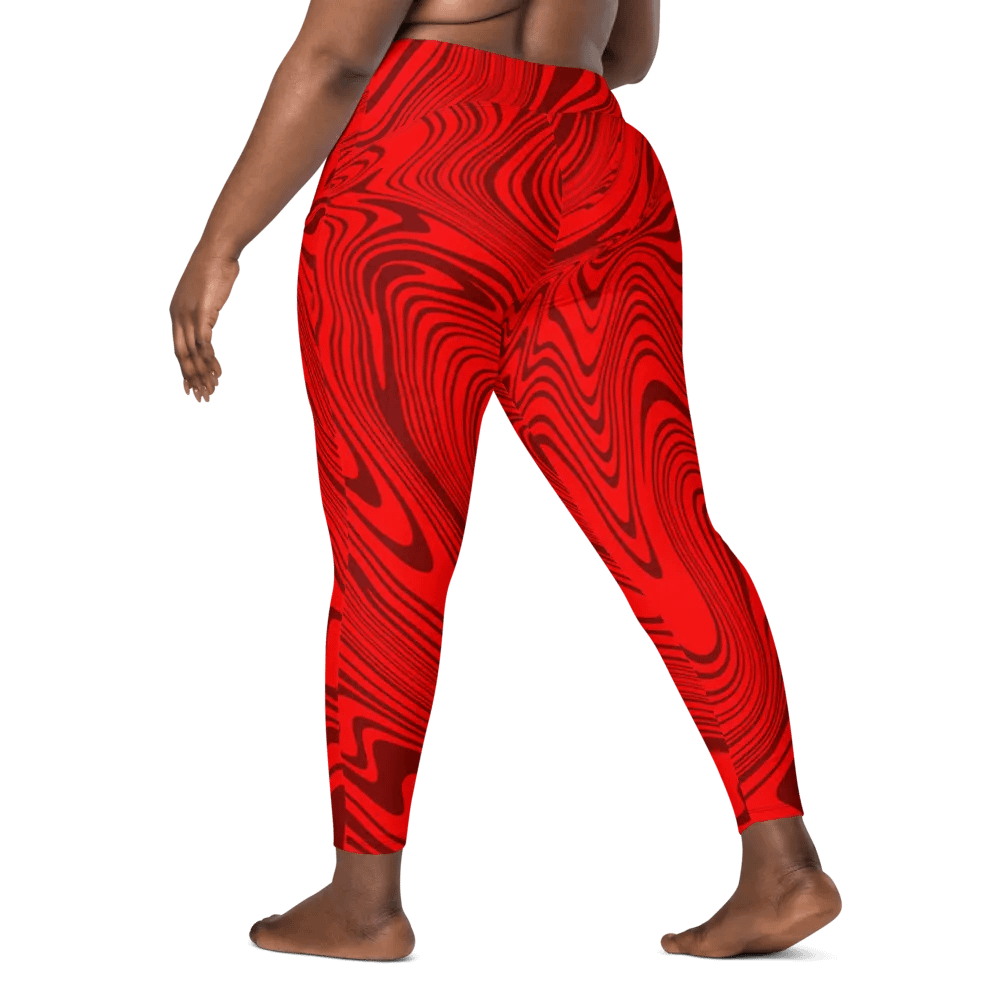 Leggings with Pockets - Abstract Red Swirls product image (9)