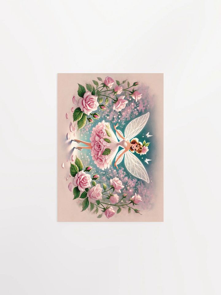 Pink Rose Petal Fairy Premium Matte Poster product image (2)