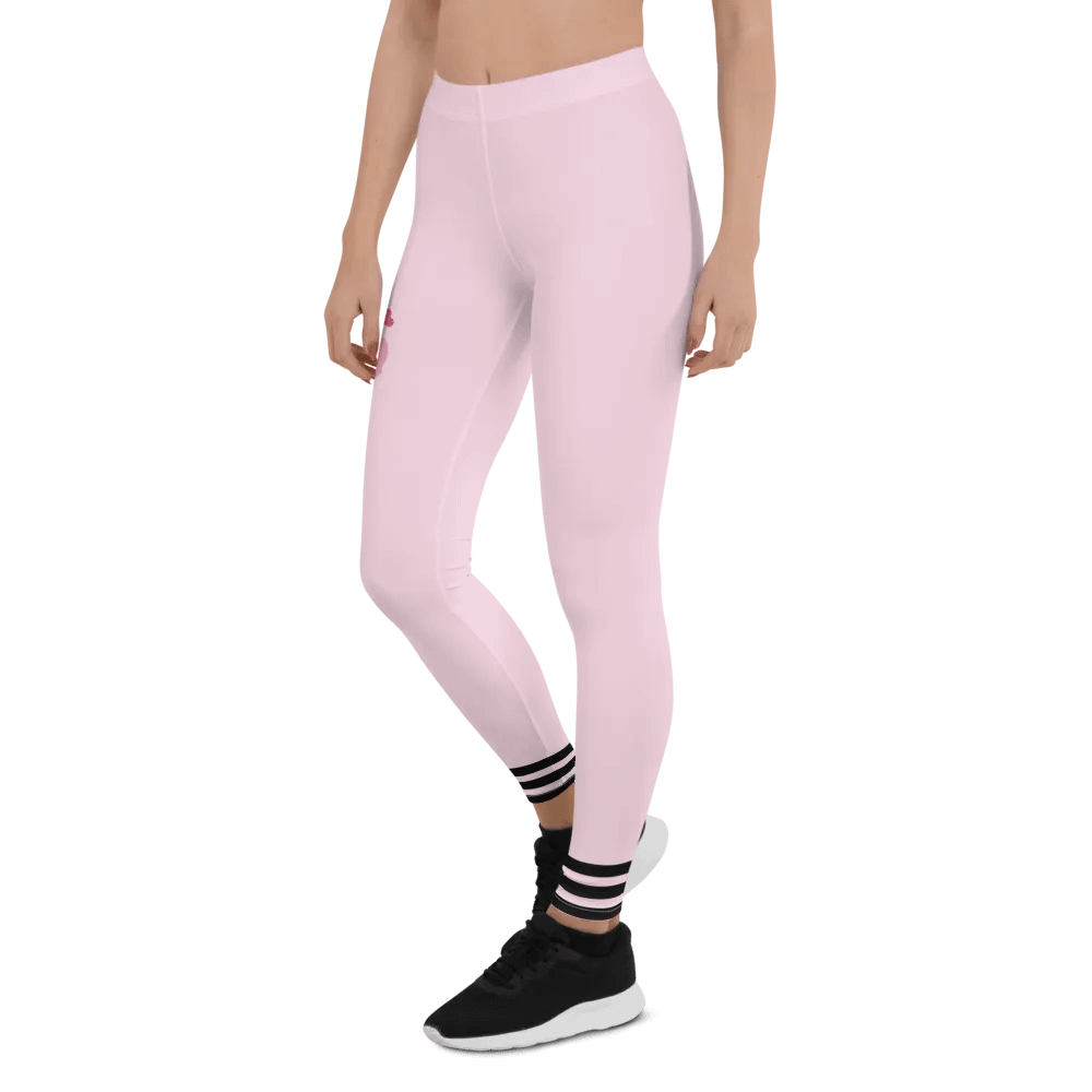 All-Over Print Leggings-Backfill Pig pink colour with Pink Lady design black stripes product image (7)