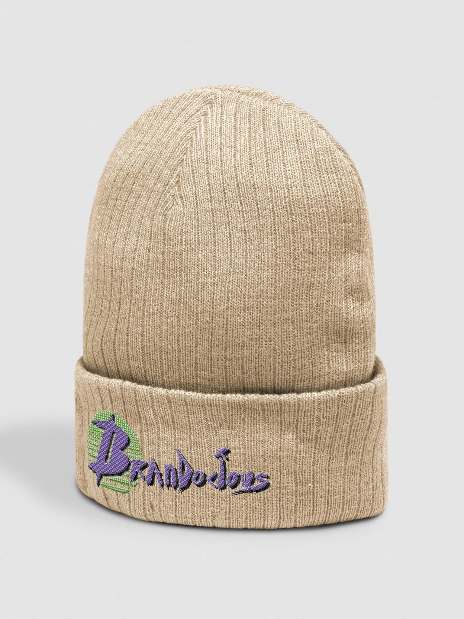 Brandocious Sun, Green and Purple - Ribbed Knit Beanie product image (14)