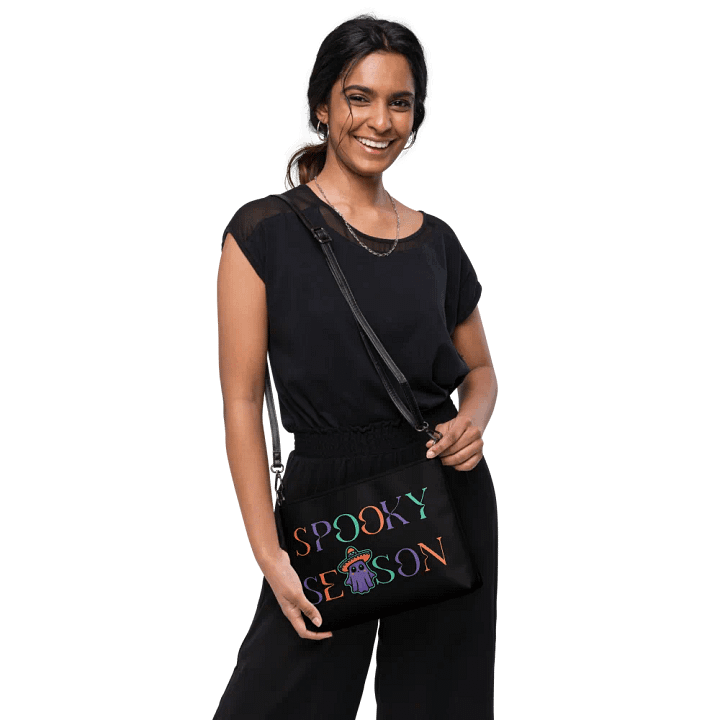 Spooky Season Sombrero Ghost Colorful Flip-Sided Faux Leather Crossbody Bag product image (2)