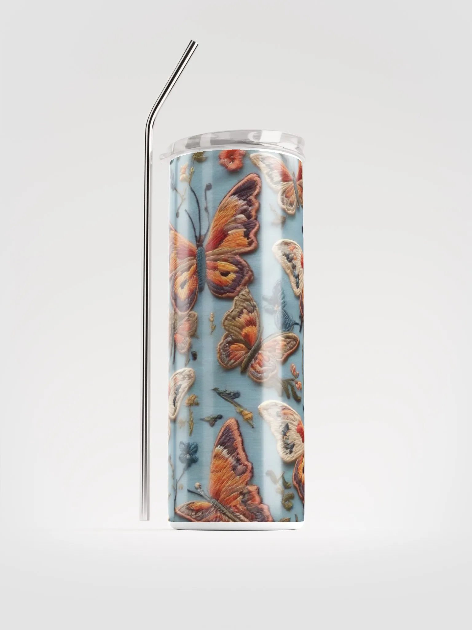 Elevate Every Sip with our Romantic Butterfly Embroidered Steel Tumbler! 🦋 product image (1)