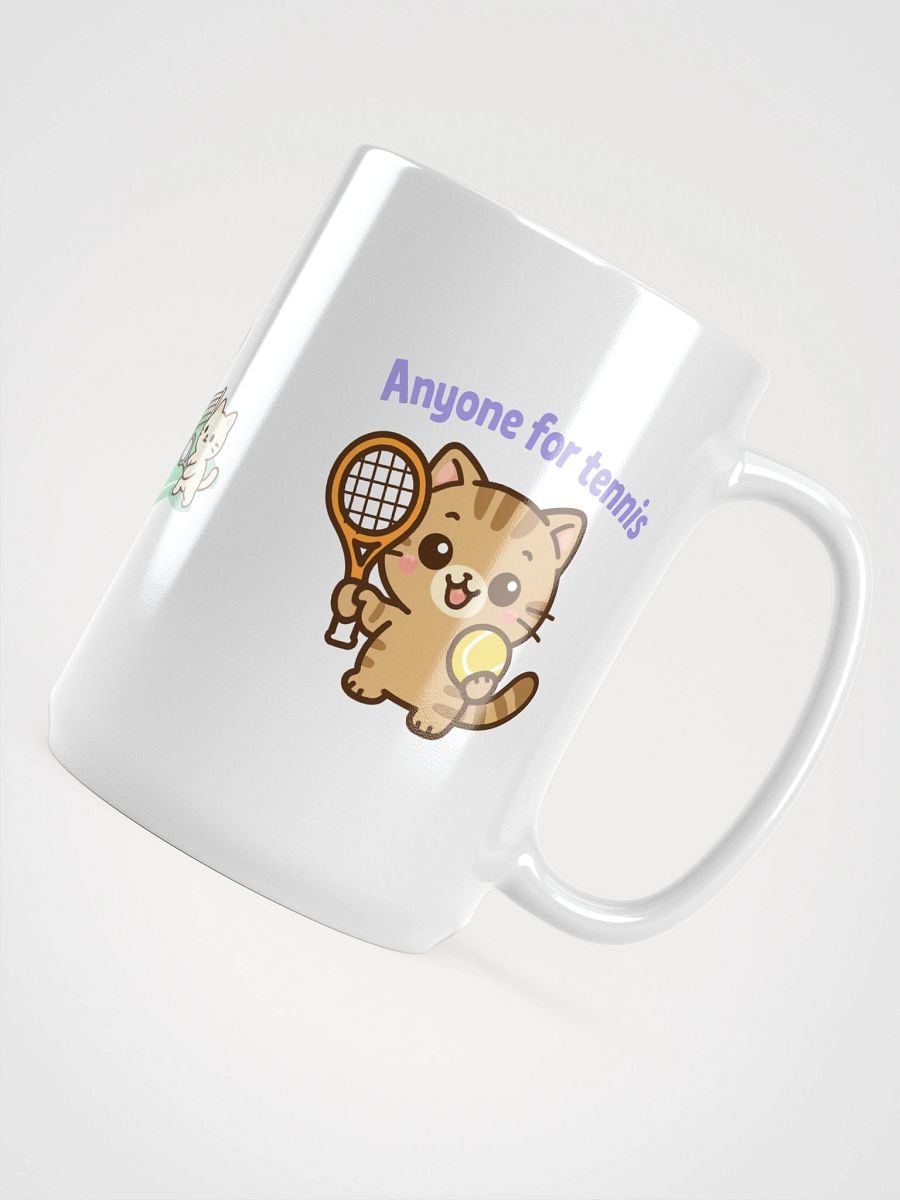 Tennis Cat White Glossy Mug product image (4)