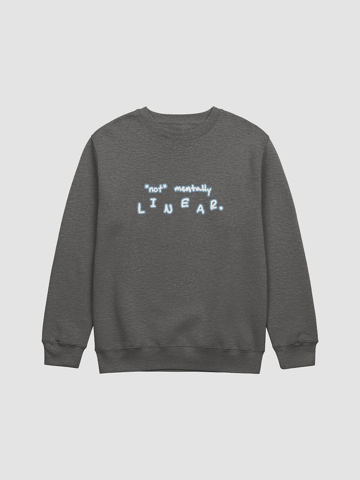*not* mentally linear (lined design, #709AAF) printed crewneck product image (5)