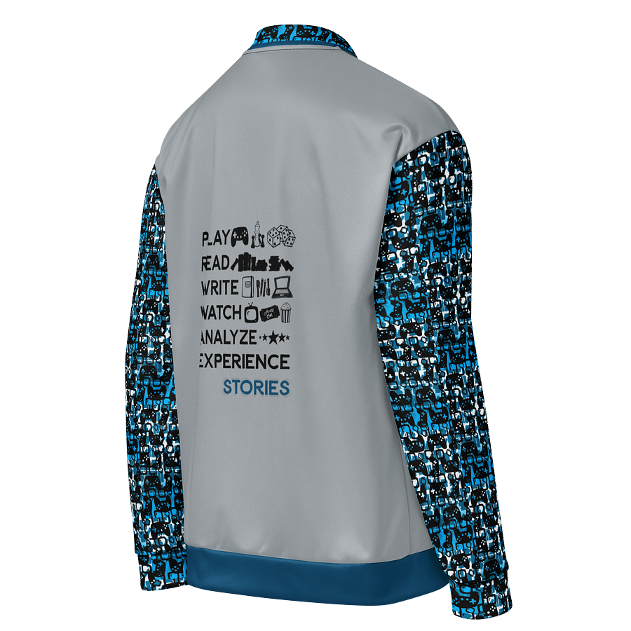 Experience Stories Unisex Bomber Jacket (Blue, Gray, and Black) product image (4)