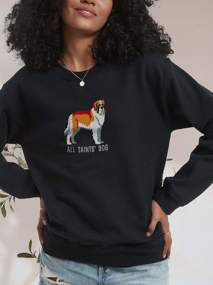 All Saints' Dog Sweatshirt (Embroidered) of a Saint Bernard(Brown & White) product image (2)