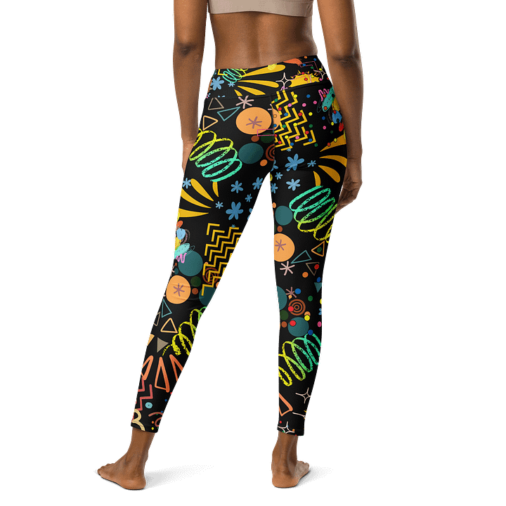 Neon Dream High-Waist Yoga Leggings - Psychedelic Geometric Patterns product image (2)