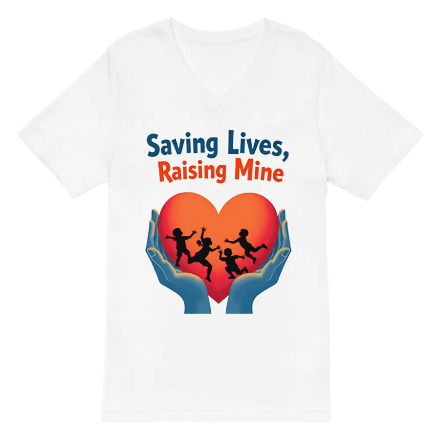 Saving Lives, Raising Mine, Heartfelt Heroes V-Neck Tee product image (6)