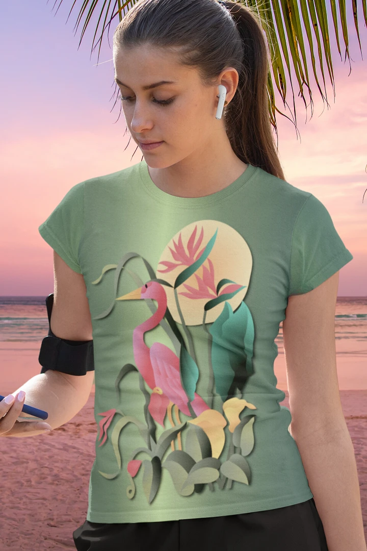 Tropical Floral Flamingo All Over Print T-shirt product image (1)