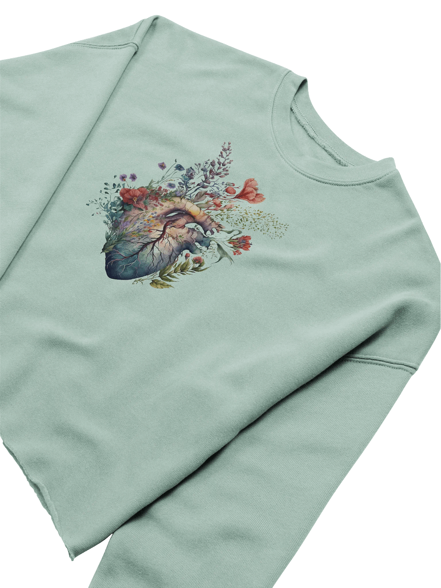 Wildflower Anatomy Heart Crop Pullover – Watercolor Floral product image (3)