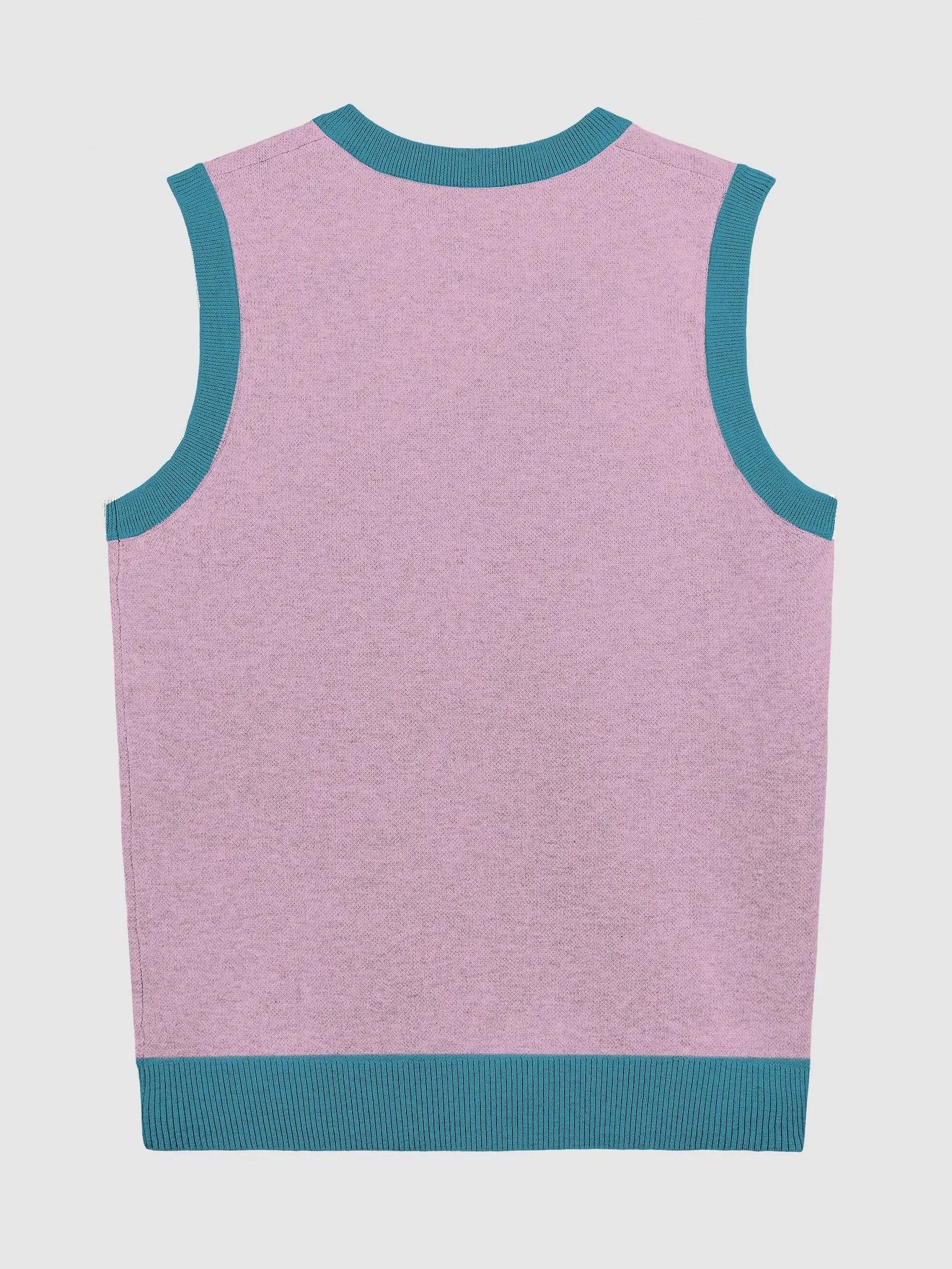 PLEASE DON'T MAKE ME TALK (teal and lilac) knitwear vest product image (6)