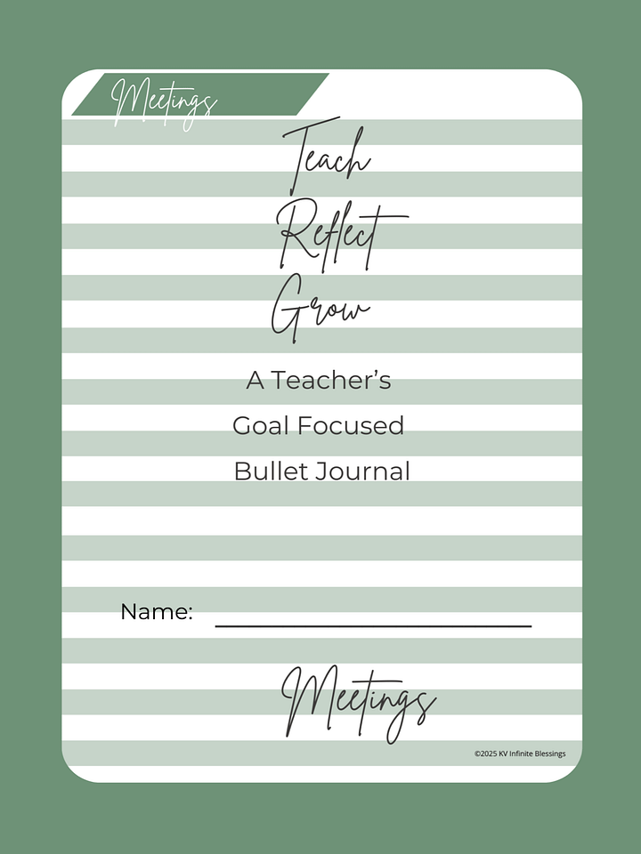 Meeting Agenda & Notes | Digital & Printable Bullet Journal Layout for Educators product image (1)