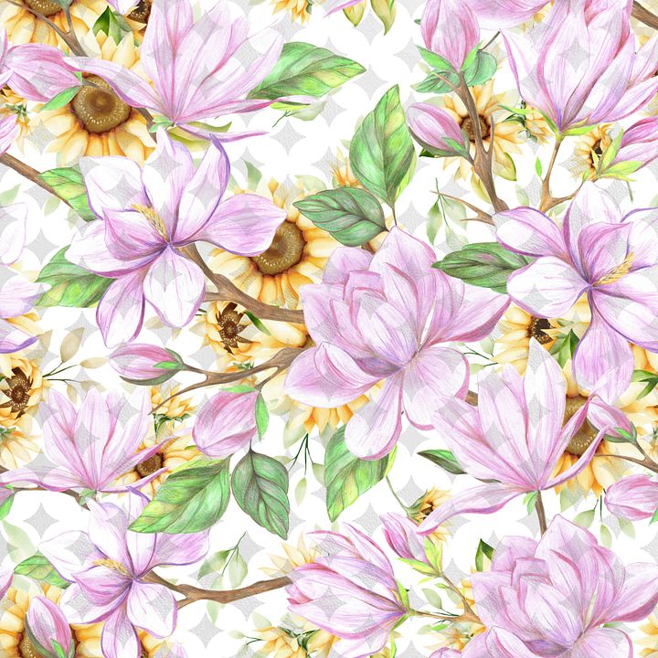 Paper Flowers Seamless Pattern product image (1)