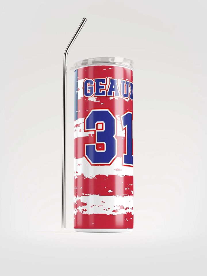 Geaux 31 - Vintage Flag Style Stainless Steel 20oz Tumbler product image (1)