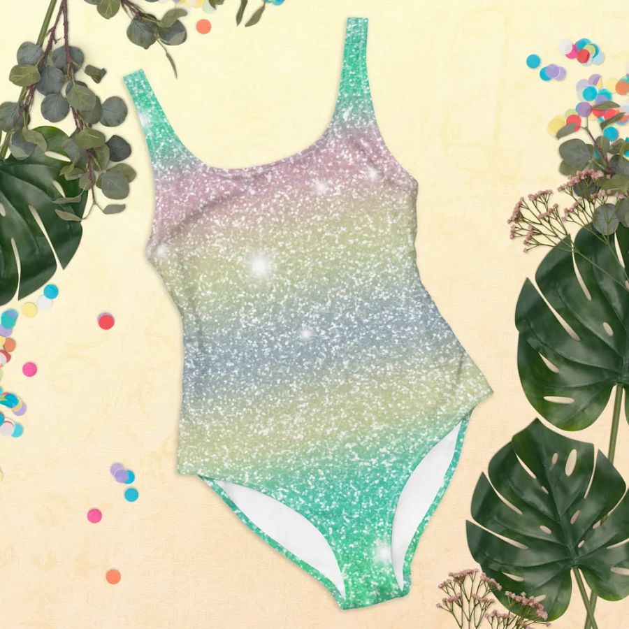 Glitter Unicorn Texture Design One Piece Swimsuit (1) product image (9)