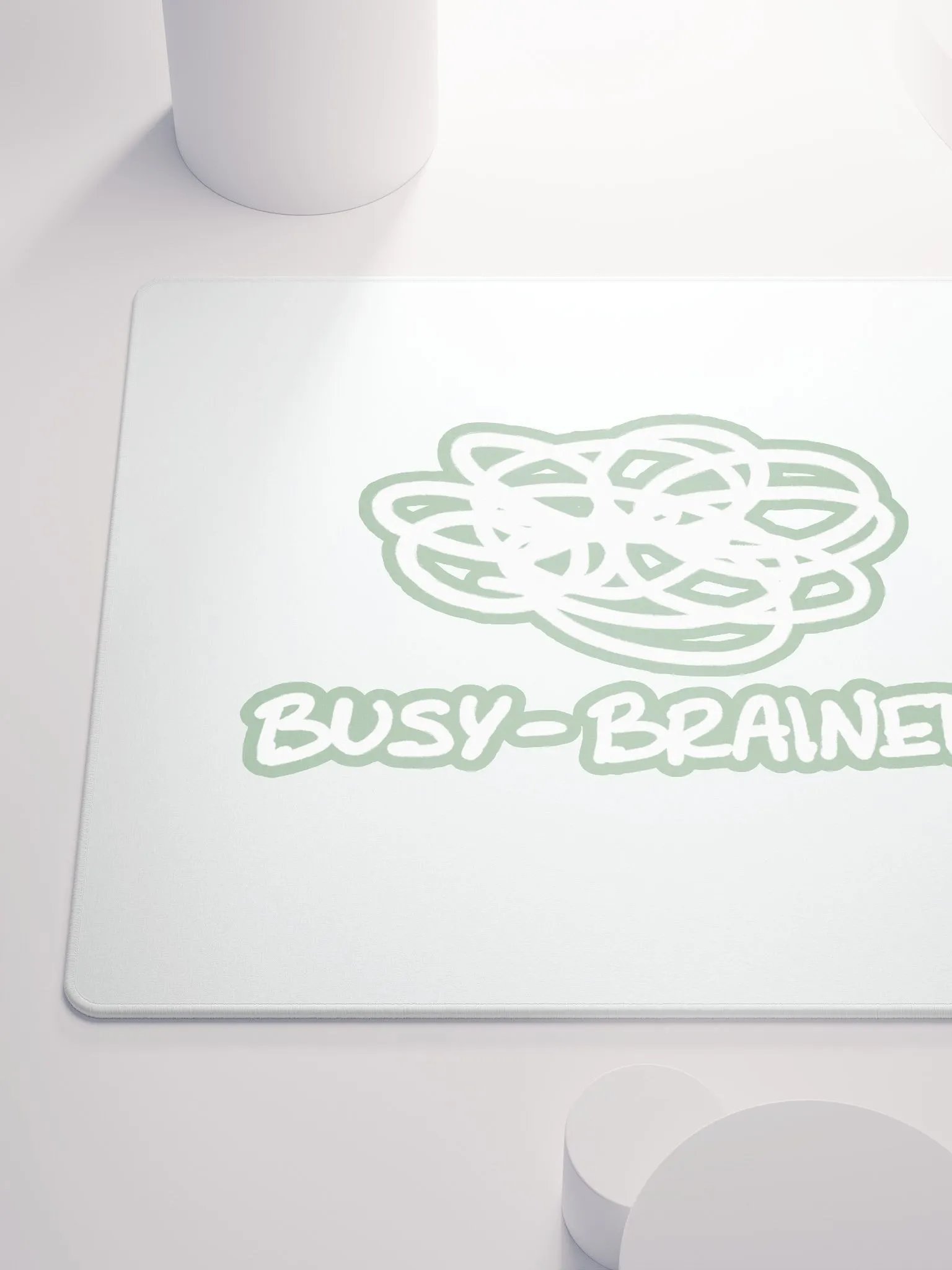 BUSY-BRAINED (lined design, #96B697) mouse pad product image (6)