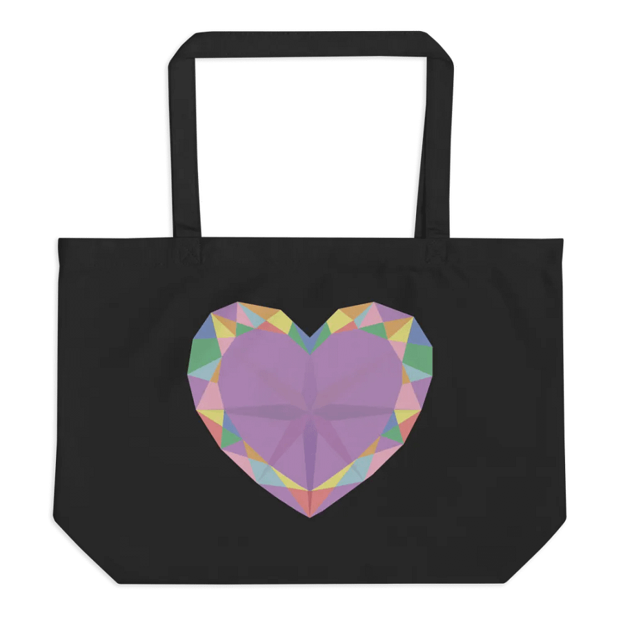 Crystal Pride Heart Cotton Tote Bag product image (3)