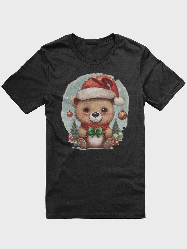Cute little bear cub wearing a santa hat Supersoft T-Shirt product image (1)