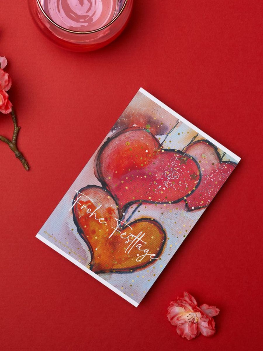 Christmas card, digital Christmas greetings, Original painted in watercolour and digitized product image (9)