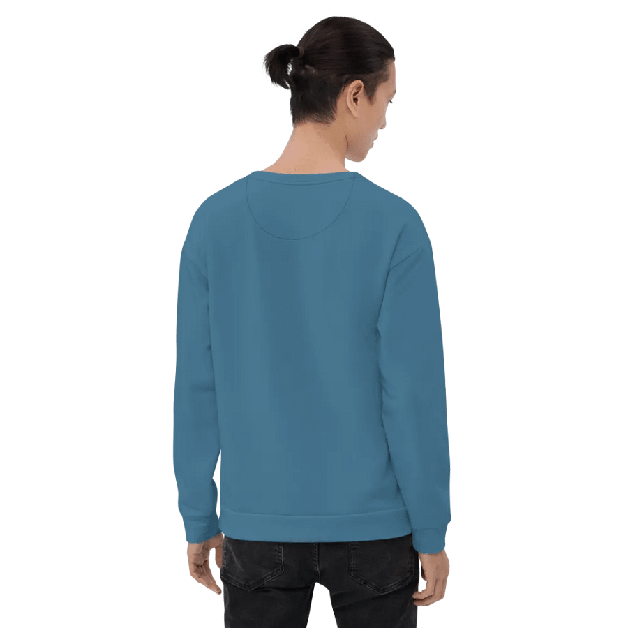 Plain Medium Blue True Summer Unisex Recycled Polyester Heavyweight Premium Sweatshirt by Treasure Pie product image (10)