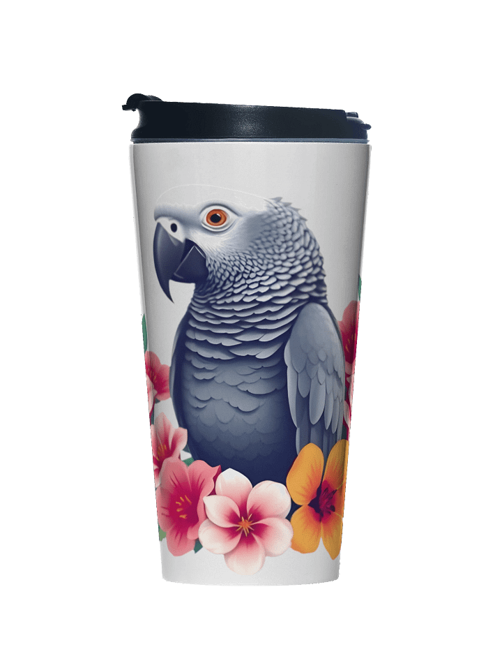 Floral African Grey Travel Mug product image (1)