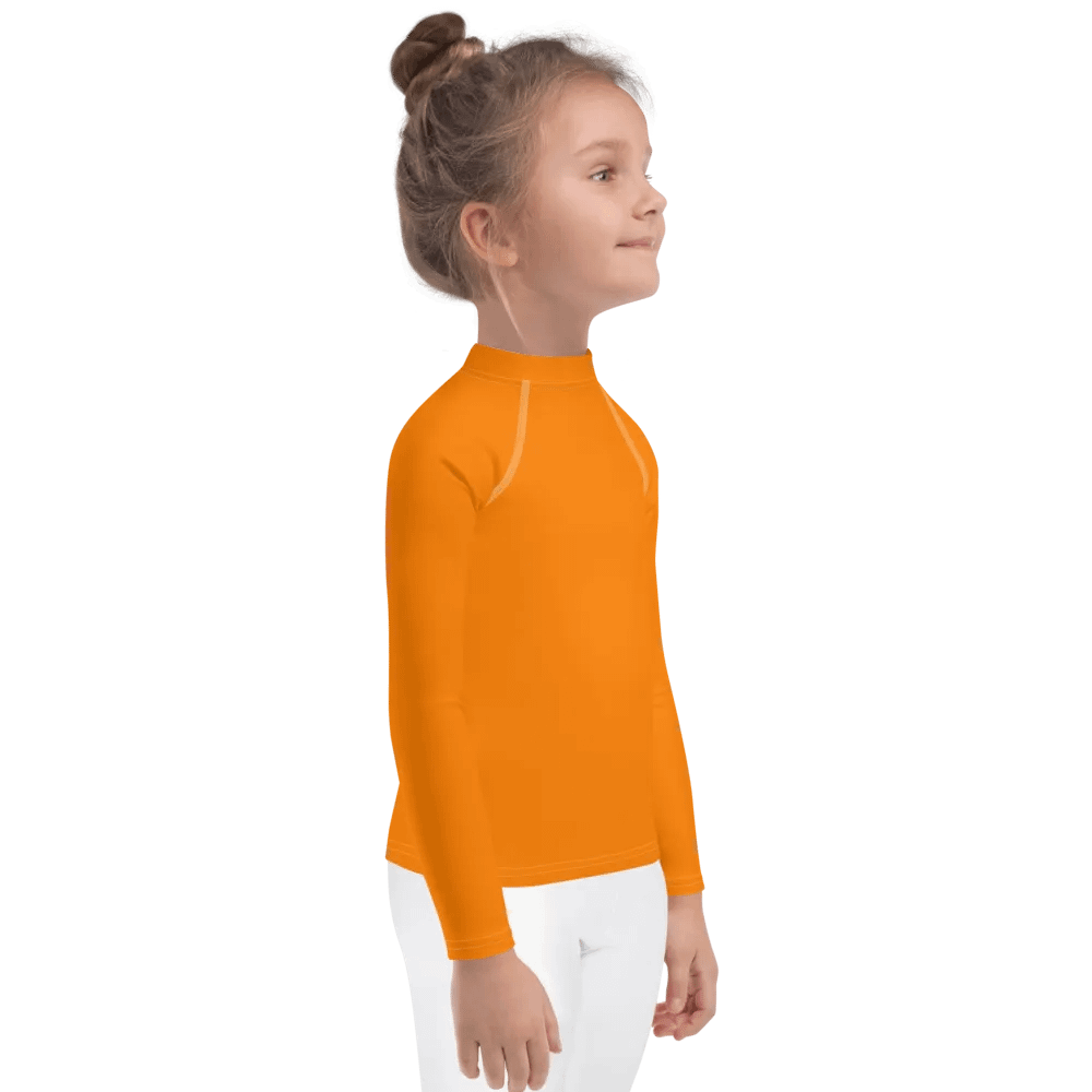 Kids Plain Color Orange Rash Guard product image (4)
