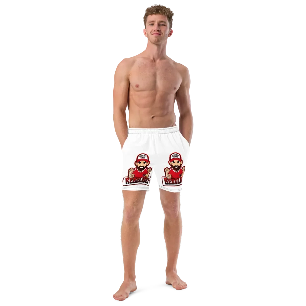 RebelDev white swim trunks product image (10)