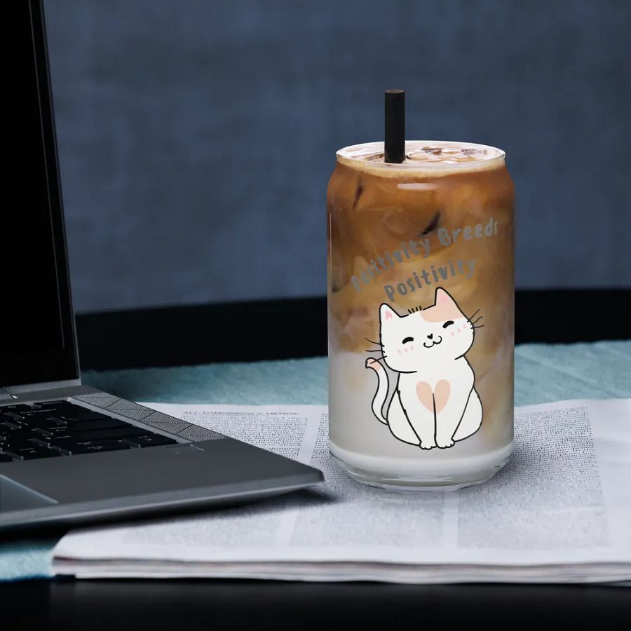 Smiling Cat Positivity Glass product image (33)