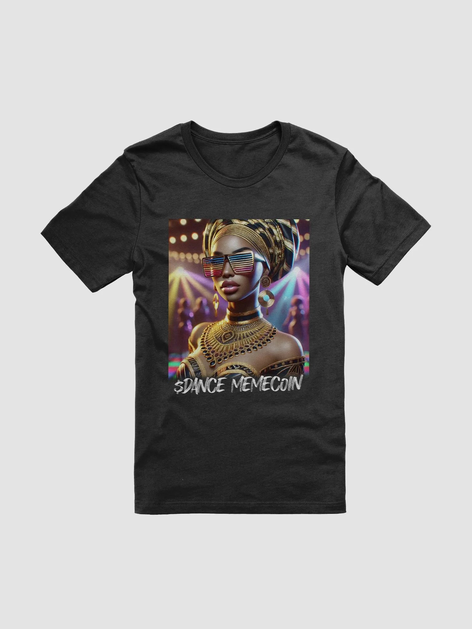 GOLD GODDESS - DANCE MEMECOIN - PREMIUM TEE - BLACK product image (4)