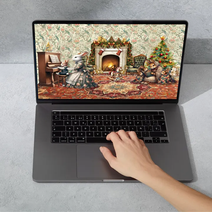 A Regency Christmas Tale Digital Wallpaper – 13 Resolutions for Laptop, Desktop & Smart TV | Festive Holiday Scenes product image (2)