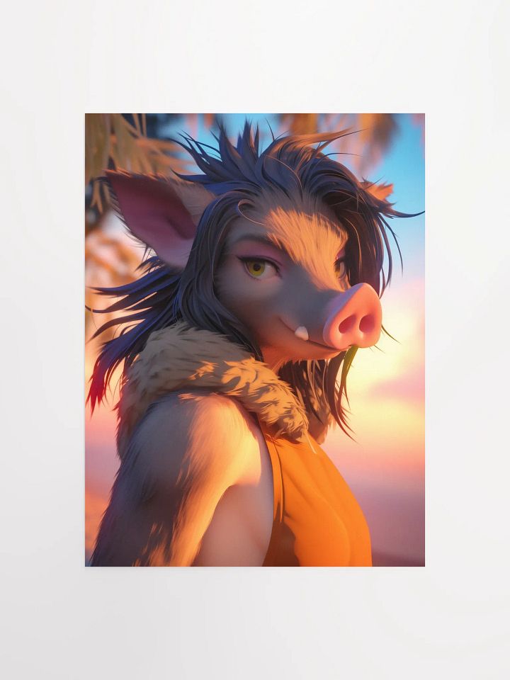 Tropical Sunset Swine Matte Poster product image (1)