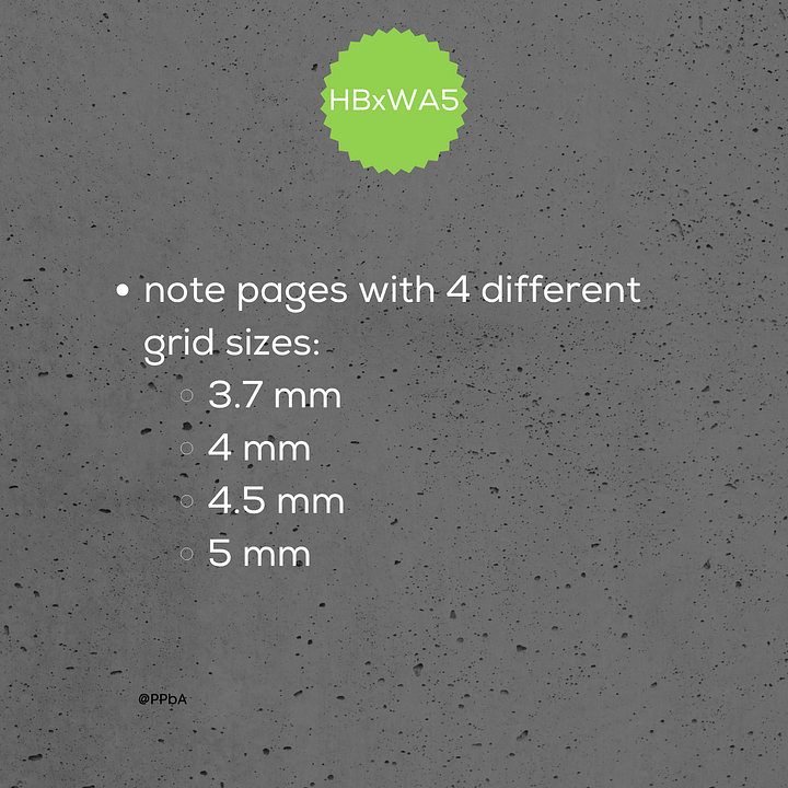 grid note pages - HBxWA5 - various grid sizes - 3.7/4/4.5/5 mm product image (2)