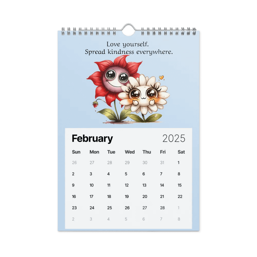 2025 Wall Calendar With Kawaii Style Flowers and Inspirations product image (7)