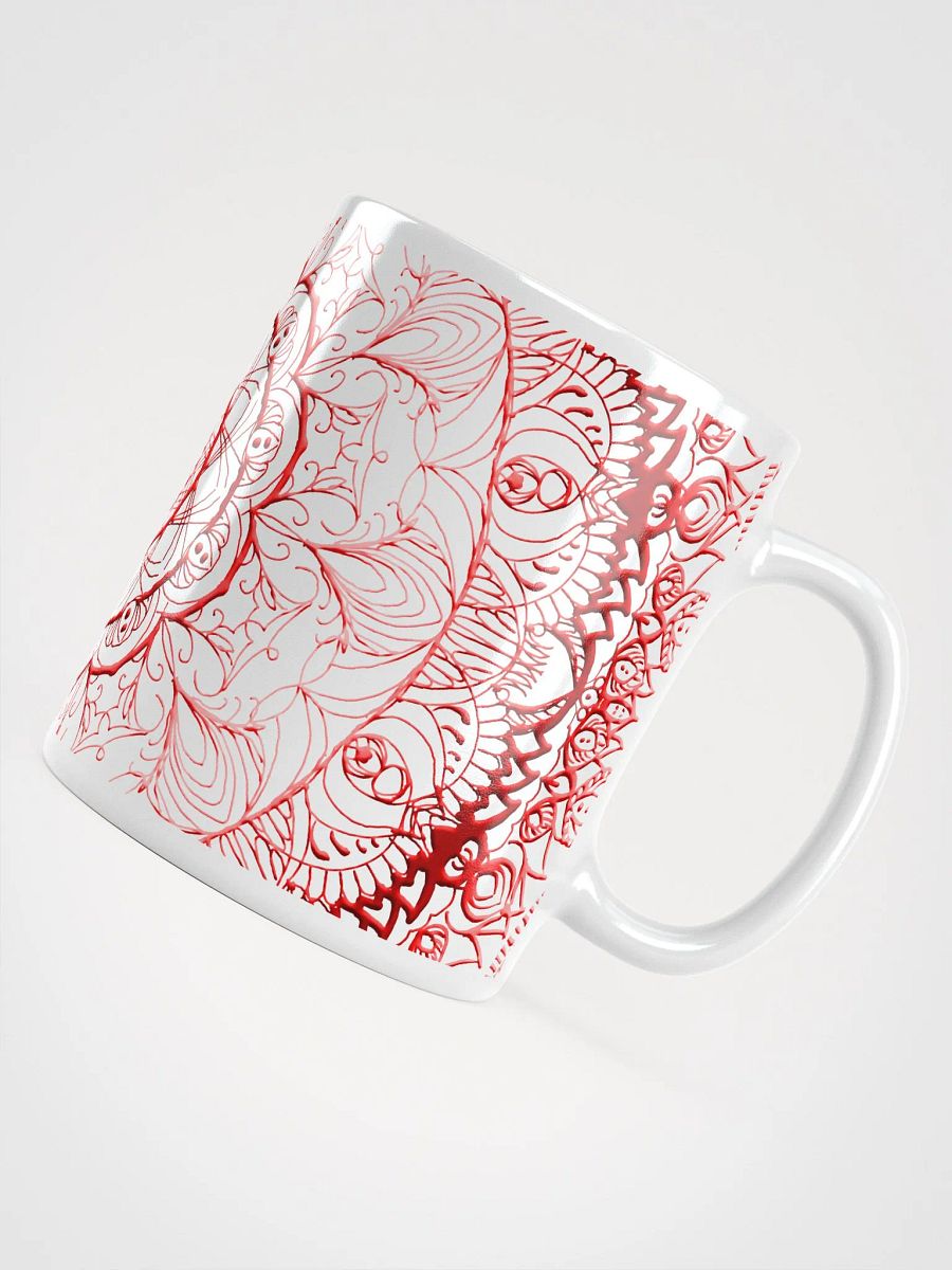Radiant Red Mandala White Glossy Mug product image (5)
