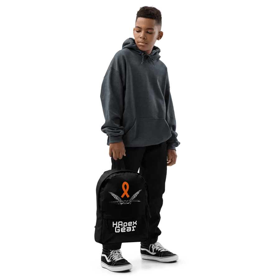 White HApex Gear White Logo Cancer Awareness Orange Ribbon. Black Backpack product image (6)